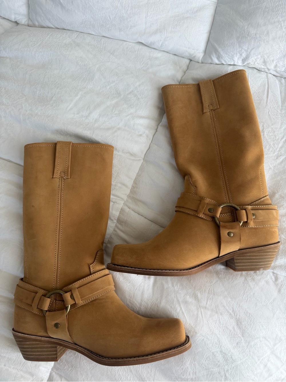 Jeffery Campbell Nordstrom Tan Mid-Calf Leather Harness Boots
